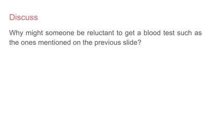 Health Screening / Testing Lesson