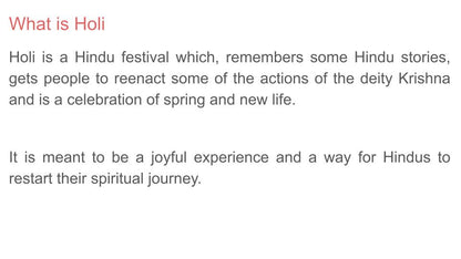 Holi Hindu Festival Lesson / Tutorial / Assembly