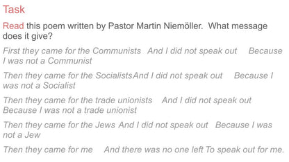 Holocaust Memorial Day free assembly tutor time resource