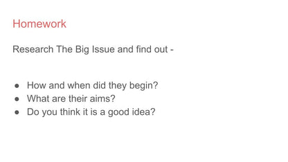 Homelessness PSHE / Citizenship Lesson