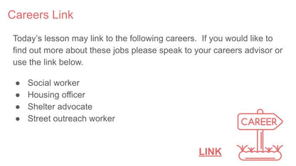 homelessness careers pshe lesson slide