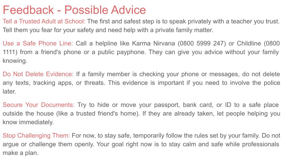 Honour based abuse pshe lesson tutor time resource 2026 RSHE