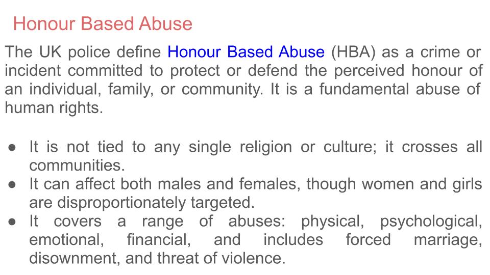 Honour based abuse pshe lesson tutor time resource 2026 RSHE