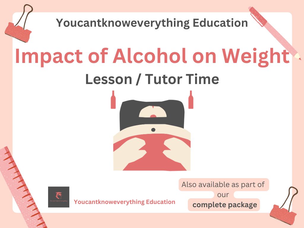 Impact of alcohol on weight PSHE lesson tutor time resource RSHE 2026