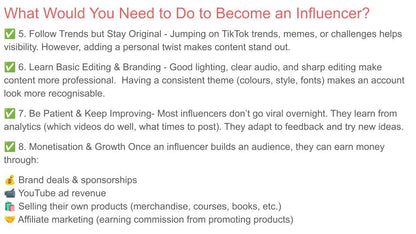 Online Influencers Lesson or Form Time Tutorial