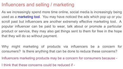 Online Influencers Lesson or Form Time Tutorial