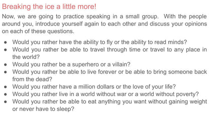 ice breaker pshe activity