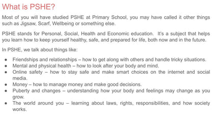 what is pshe lesson slide