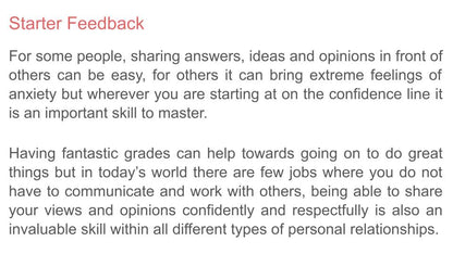 pshe starter feedback 2026