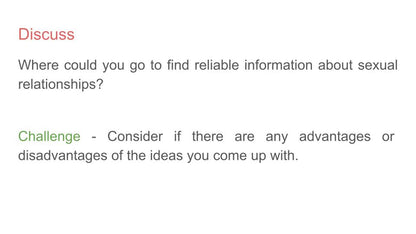 introduction to sex pshe rshe lesson tutor time workbook resource from youcantknoweverything education.  free discussion