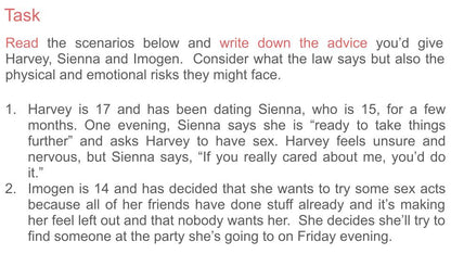 introduction to sex pshe rshe lesson tutor time workbook resource from youcantknoweverything education.  free scenarios