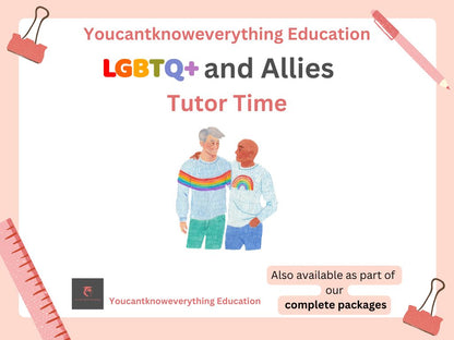 LGBTQ+ and allies tutor time / form time PSHE lesson resource cover ks3 ks4