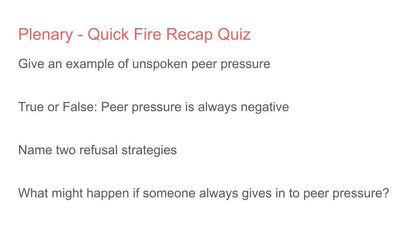 Managing Peer Pressure Lesson