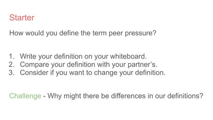 Managing Peer Pressure Lesson