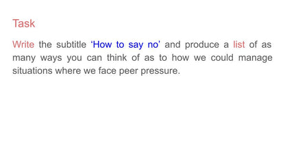 Managing Peer Pressure Lesson