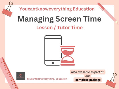 Managing screen time PSHE lesson resource