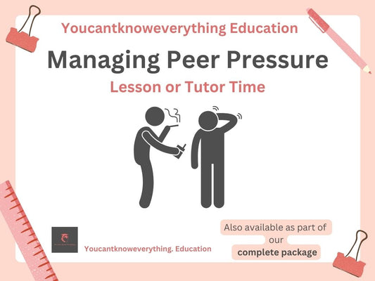 Managing peer pressure lesson or tutor time PSHE resource for KS3 secondary school pupils