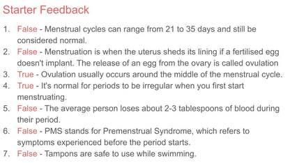 Menstrual and Gynaecological Health Lesson