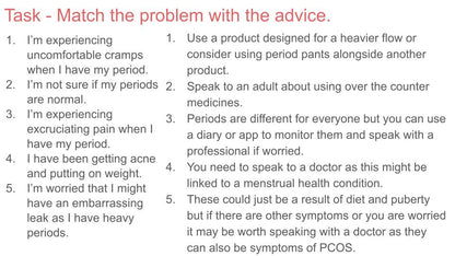Menstrual and Gynaecological Health Lesson