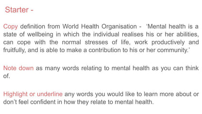 Mental Health Lesson