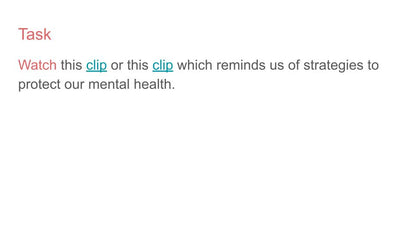 Mental Health Awareness Tutor Time / Assembly