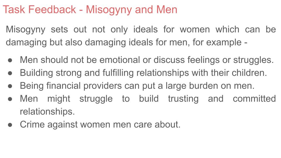 Misogyny - 2026 RSHE Guidance