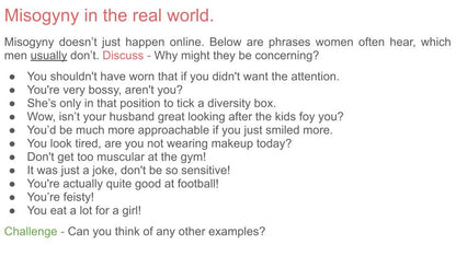 Misogyny - 2026 RSHE Guidance