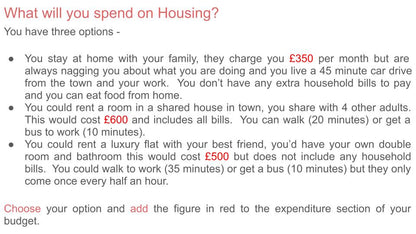 Budgeting Money Lesson or Tutorial