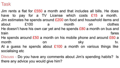Budgeting Money Lesson or Tutorial