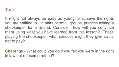 Money Management & Consumer Rights Lesson