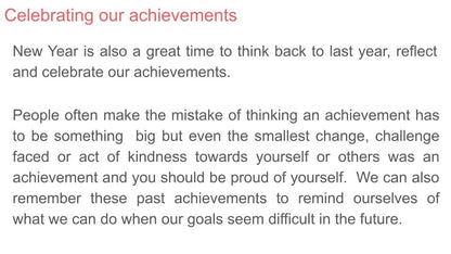 New Year's Resolutions & Goal Setting Tutorial / Assembly