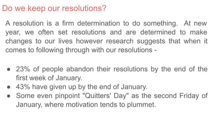 New Year's Resolutions & Goal Setting Tutorial / Assembly