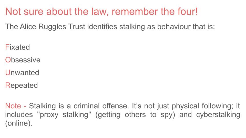 Stalking PSHE RSHE lesson 2026 free tutor time