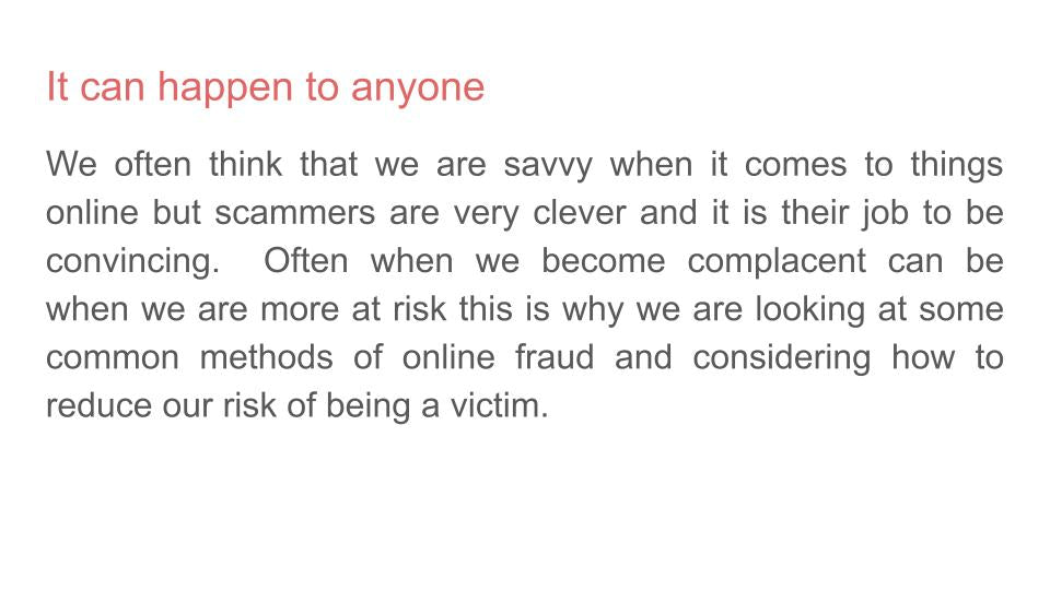 Fraud - Online Awareness Tutorial