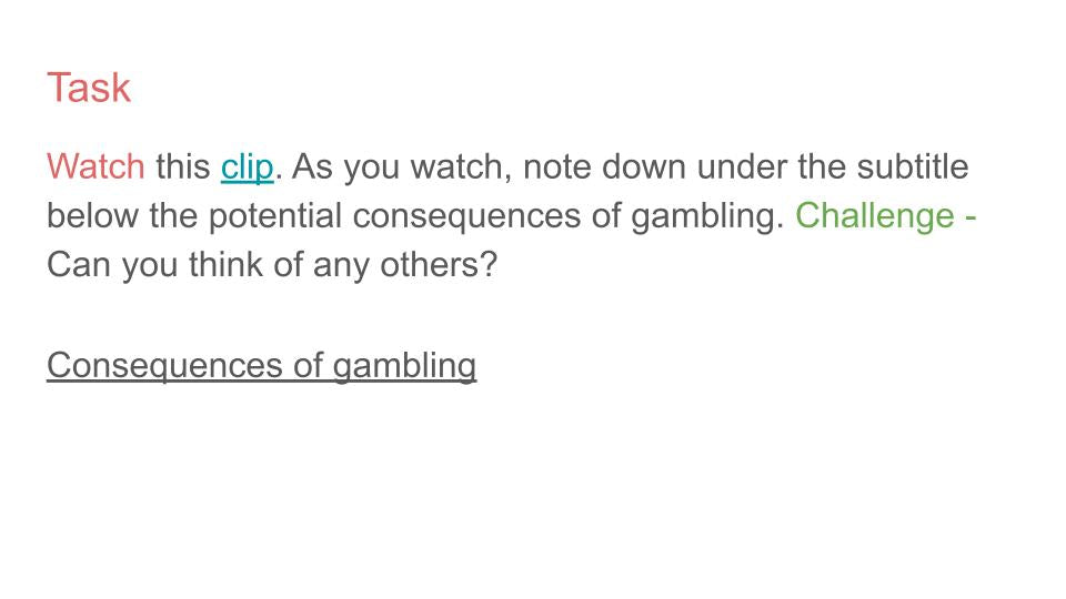 Online gambling pshe lesson tutor time form resource 2026 RSHE guidance