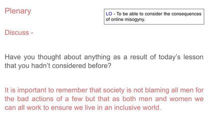 Online Misogyny Lesson or Tutorial