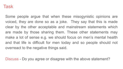 Online Misogyny Lesson or Tutorial