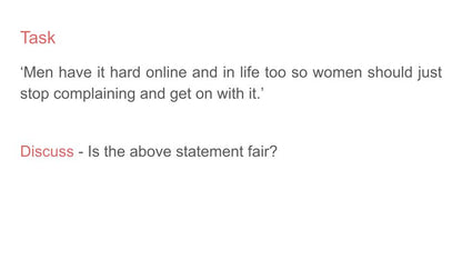 Online Misogyny Lesson or Tutorial