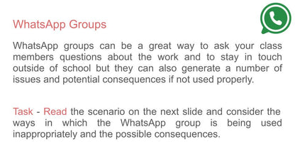 whatsapp group behaviour tutor time assembly resource pshe