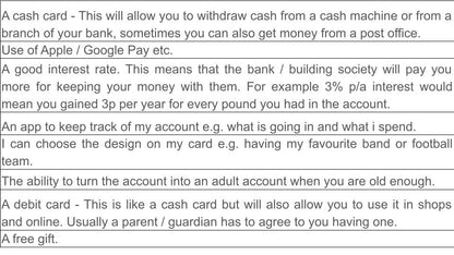 Opening A Bank Account Lesson or Tutor Time