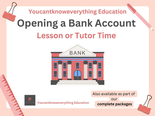 Opening A Bank Account Lesson or Tutor Time