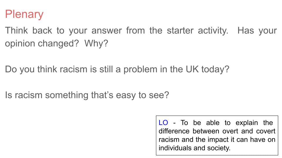 Overt & Covert Racism Tutorial