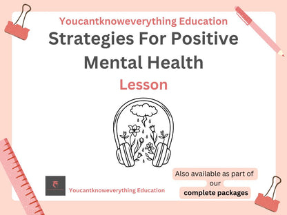 positive mental health strategies pshe lesson ks3 ks4