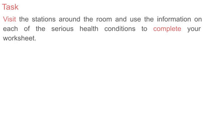 Serious Health Conditions PSHE Lesson / Tutor Time