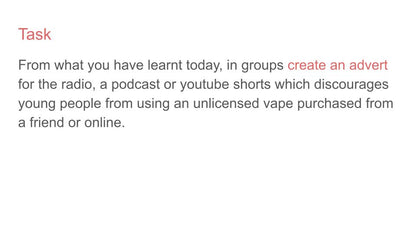 Vapes - Illegal, Synthetic and Cannabis PSHE Lesson / Tutor Time