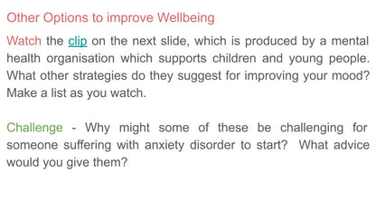 Anxiety & Mental Health PSHE Lesson / Tutor Time