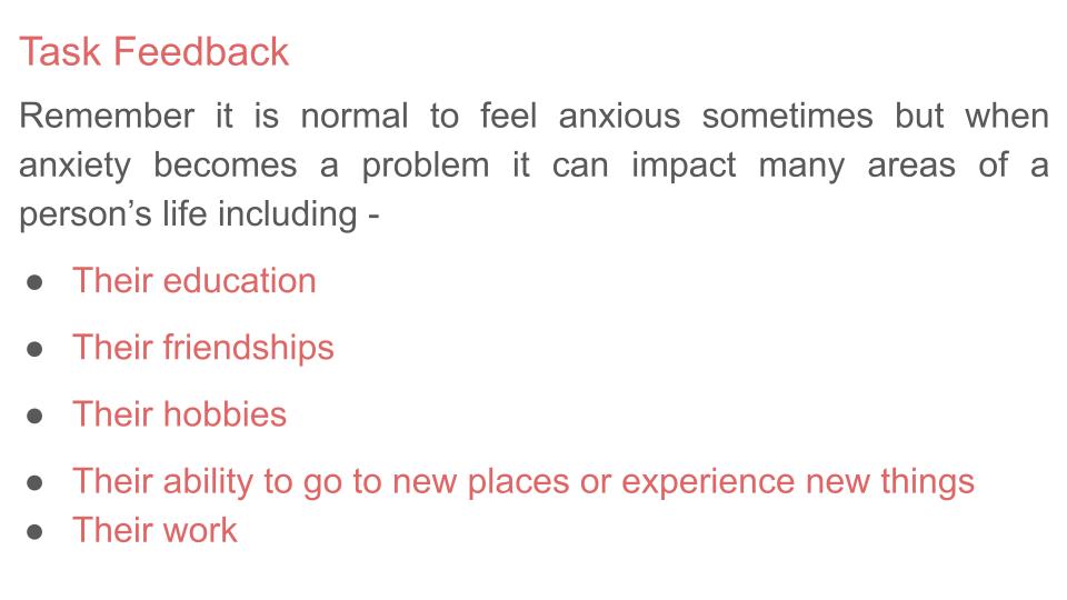 Anxiety & Mental Health PSHE Lesson / Tutor Time