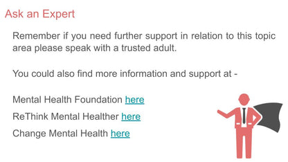 Relationships between alcohol, drugs and mental health PSHE Lesson / Tutor Time