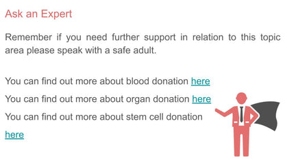 Blood, Organ & Stem Cell Donation PSHE Lesson / Tutor Time