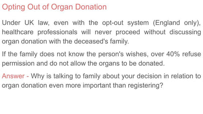 Blood, Organ & Stem Cell Donation PSHE Lesson / Tutor Time
